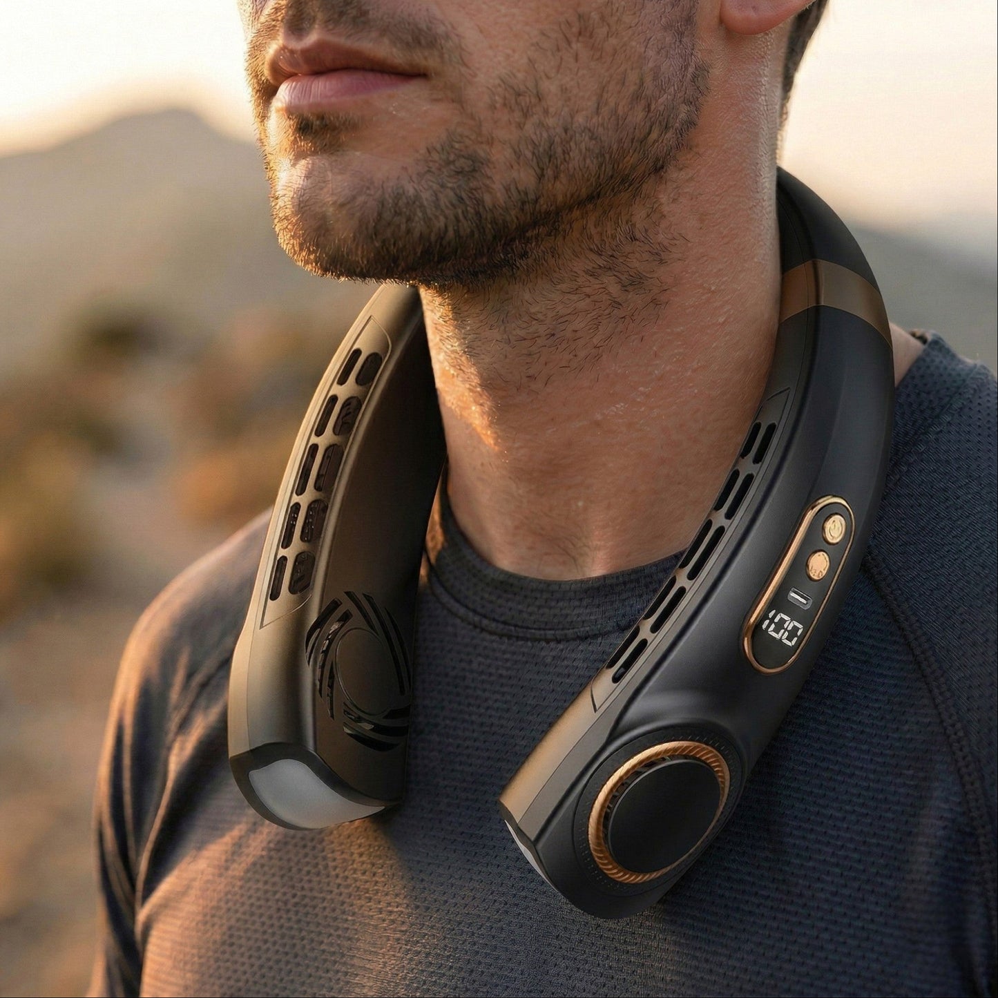 Portable Bladeless Neck Fan - Rechargeable Wearable Semiconductor AC, Retailark