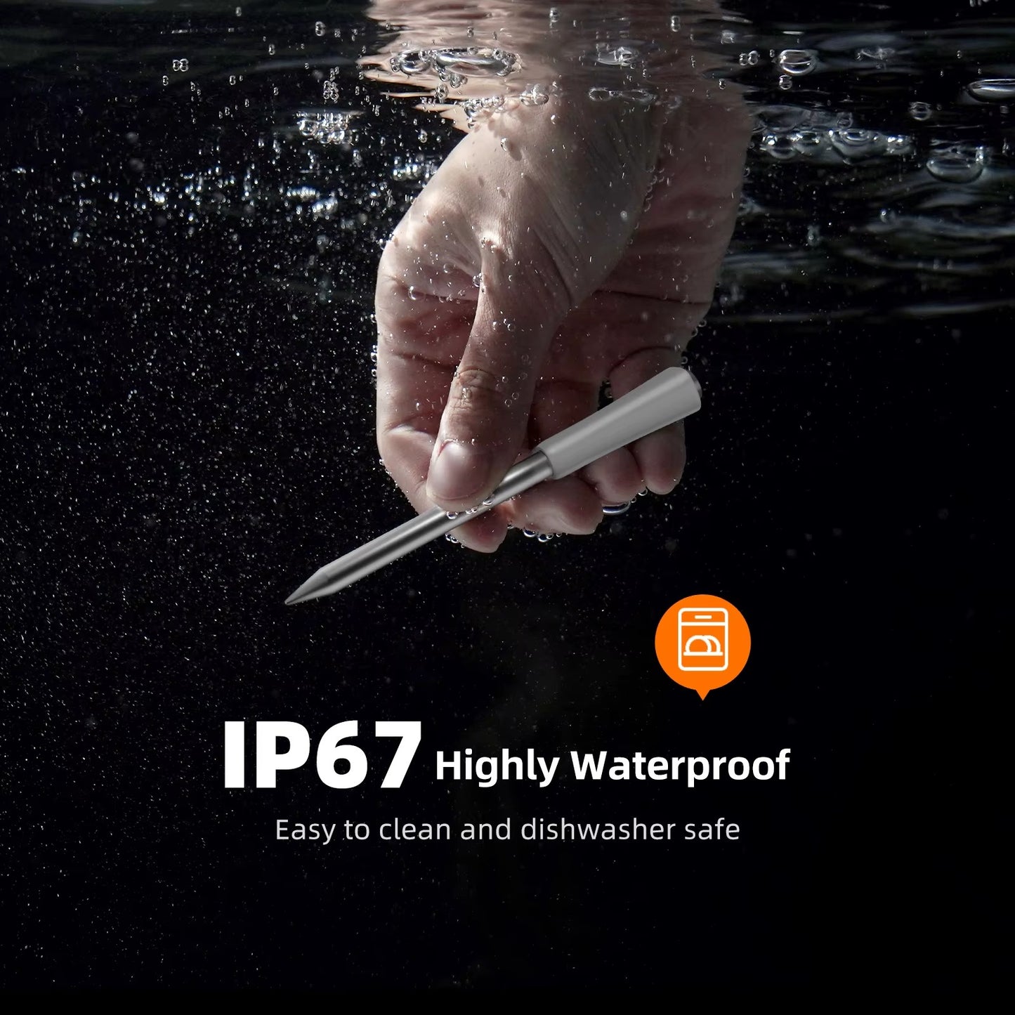 INT-11I-B Mini Wireless Meat Thermometer | Bluetooth 5.4 1000ft Range | Instant Read Waterproof Digital Food Thermometer for Steak, BBQ, & Grill