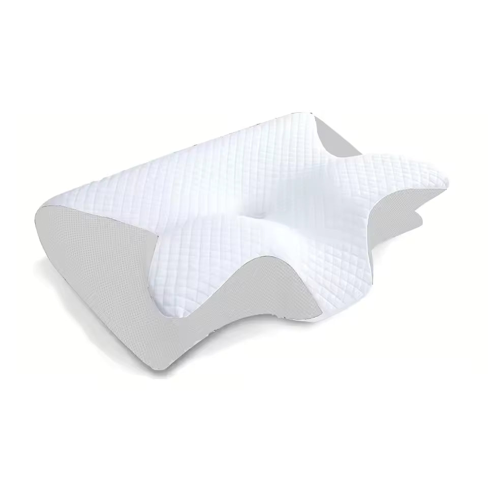 Cervical Neck Pillow for Pain Relief | Butterfly Memory Foam Contour Pillow | Ergonomic Orthopedic Support for Side & Stomach Sleepers