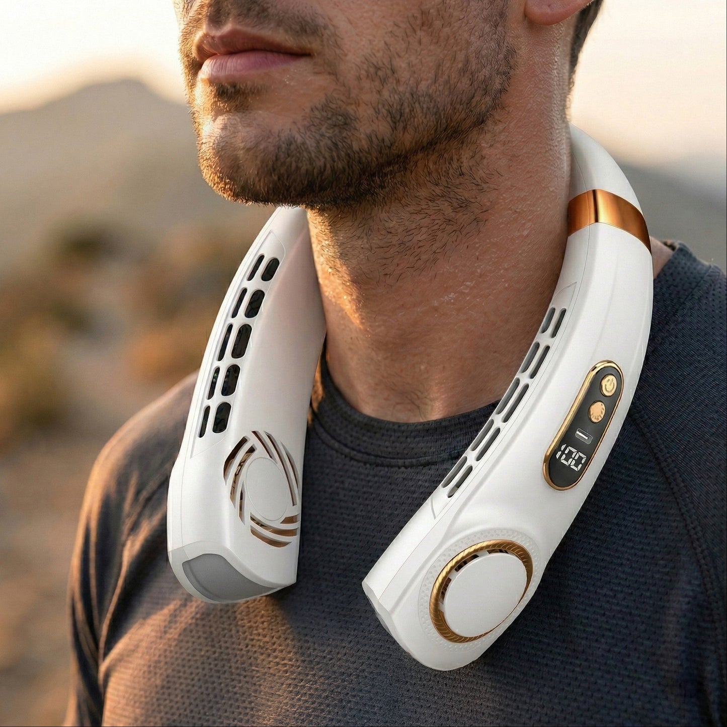 Portable Bladeless Neck Fan - Rechargeable Wearable Semiconductor AC, Retailark