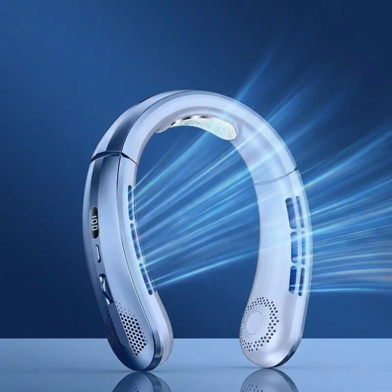 Personal Air Cooler & Handheld | Portable Bladeless Mini Rechargeable Fan | 8 Hour Battery Life USB Hanging Neck Fan | Mute LED Digital Display