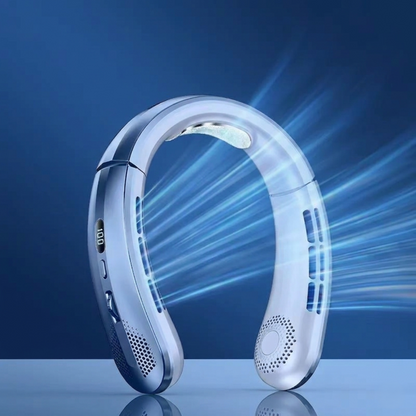 Personal Air Cooler & Handheld | Portable Bladeless Mini Rechargeable Fan | 8 Hour Battery Life USB Hanging Neck Fan | Mute LED Digital Display