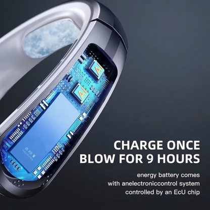 Personal Air Cooler & Handheld | Portable Bladeless Mini Rechargeable Fan | 8 Hour Battery Life USB Hanging Neck Fan | Mute LED Digital Display