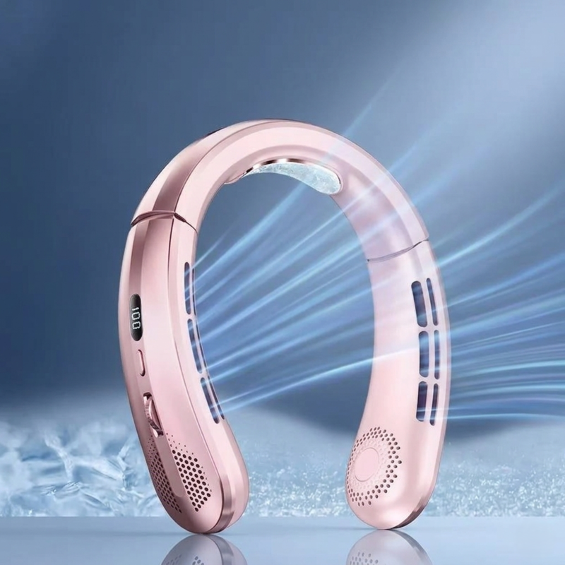 Personal Air Cooler & Handheld | Portable Bladeless Mini Rechargeable Fan | 8 Hour Battery Life USB Hanging Neck Fan | Mute LED Digital Display