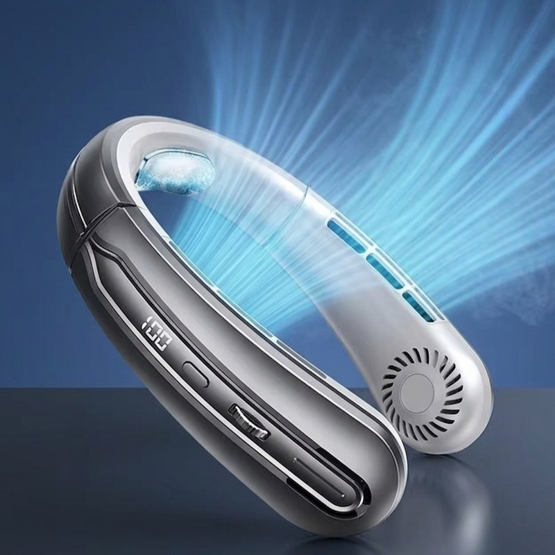 Personal Air Cooler & Handheld | Portable Bladeless Mini Rechargeable Fan | 8 Hour Battery Life USB Hanging Neck Fan | Mute LED Digital Display