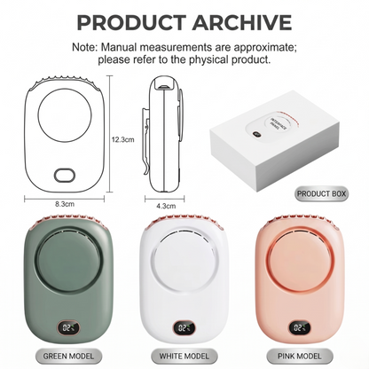 Portable Hanging Neck Fan | Mini Cooling Waist Fan | Bladeless USB Rechargeable Sports Cooler | Outdoor Sports & Travel