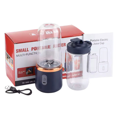 6-Blade Portable Blender | Mini Personal Smoothie Maker | USB Rechargeable Electric Juicer Cup with 2 Cups for Travel