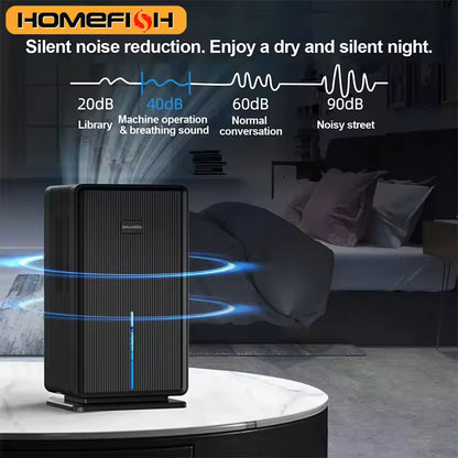 Electric Compressor Dehumidifier for Basement | High-Capacity Bathroom Dehumidifier | Powerful Air Dryer for Mould & Drying Clothes