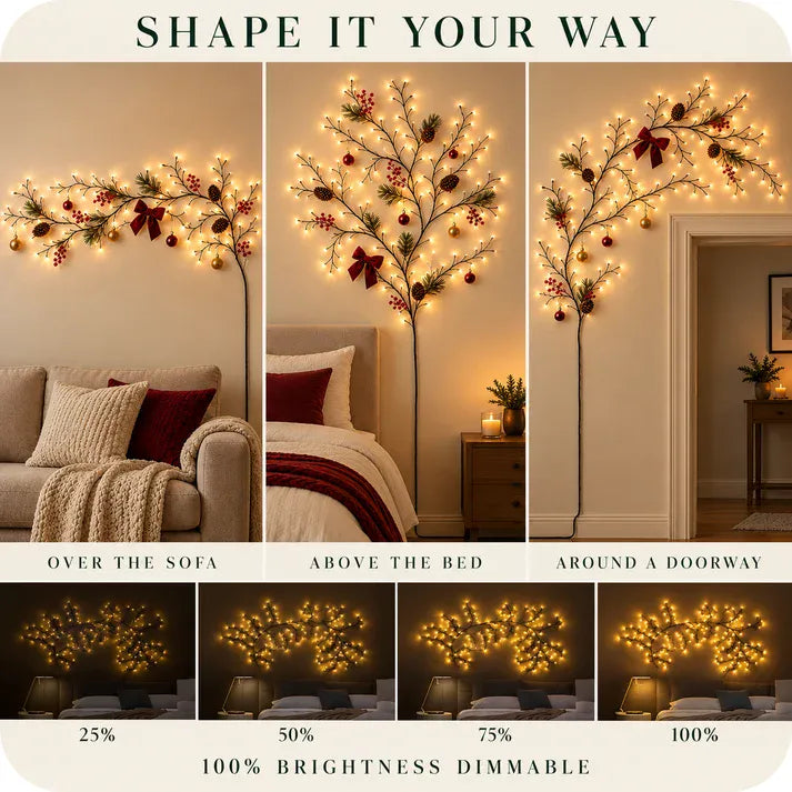 RetailArk Willow Lights™ | 144-LED Bendable Willow Vine Wall Decor