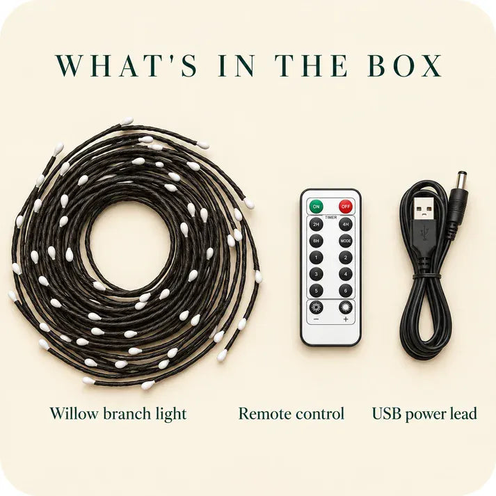 RetailArk Willow Lights™ | 144-LED Bendable Willow Vine Wall Decor