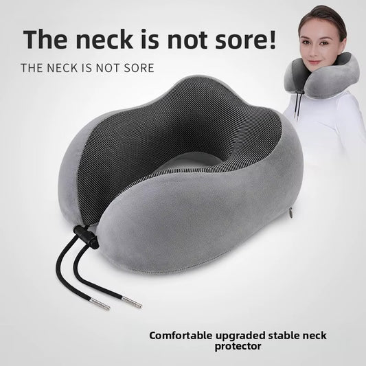 Memory Foam Neck Pillow | U-Shaped Travel Airplane Pillow | Cervical Neck Pain Relief | Ergonomic Soft Sleeping Pillow