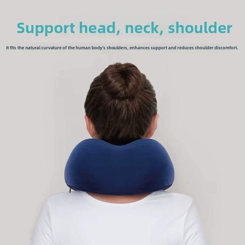Memory Foam Neck Pillow | U-Shaped Travel Airplane Pillow | Cervical Neck Pain Relief | Ergonomic Soft Sleeping Pillow