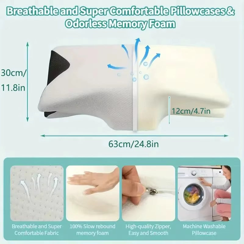 Butterfly Ergonomic Cervical Neck Pillow | Best Memory Foam Pillow for Neck Pain Relief | Orthopedic Contour Bed Pillow | Slow Rebound Support