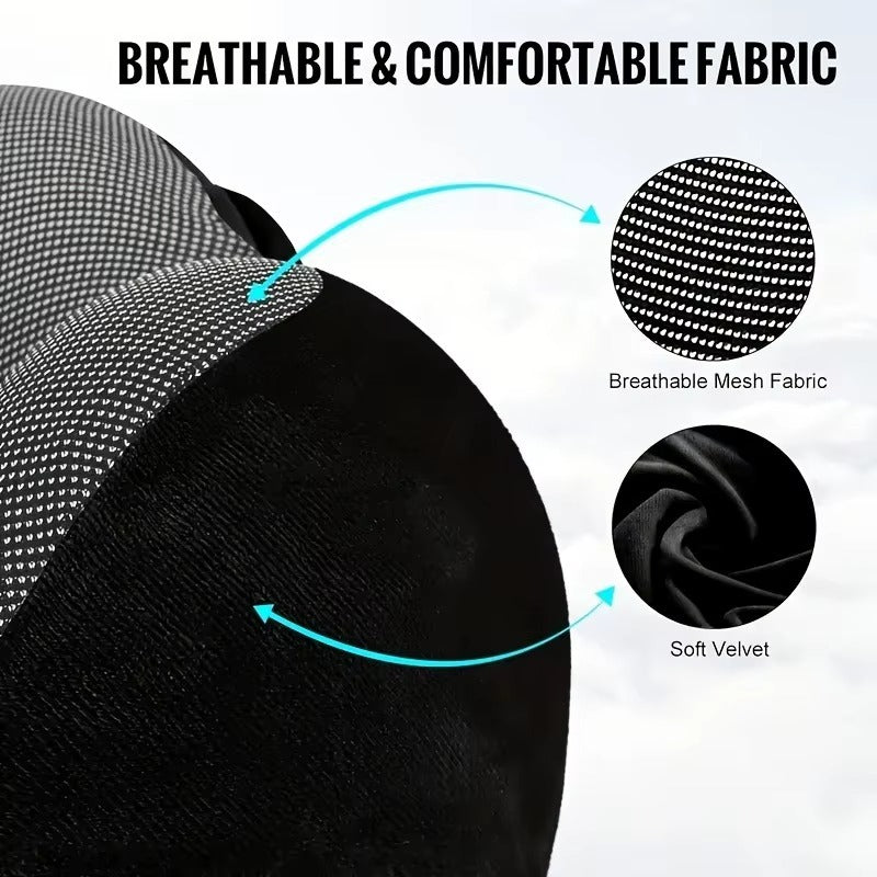Memory Foam Hooded Travel Pillow | U-Shaped Neck Pillow for Airplane & Car | Ergonomic Neck Support for Pain Relief