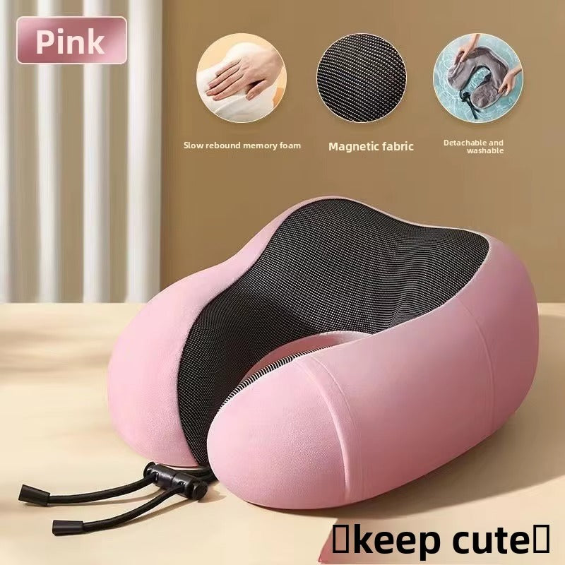 Memory Foam Neck Pillow | U-Shaped Travel Airplane Pillow | Cervical Neck Pain Relief | Ergonomic Soft Sleeping Pillow