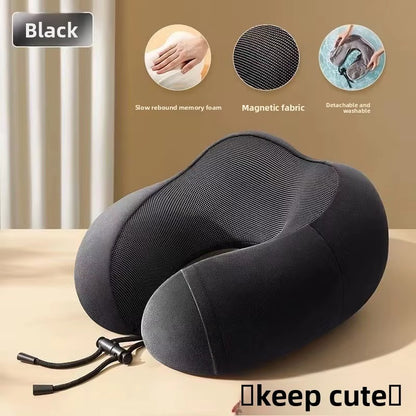 Memory Foam Neck Pillow | U-Shaped Travel Airplane Pillow | Cervical Neck Pain Relief | Ergonomic Soft Sleeping Pillow