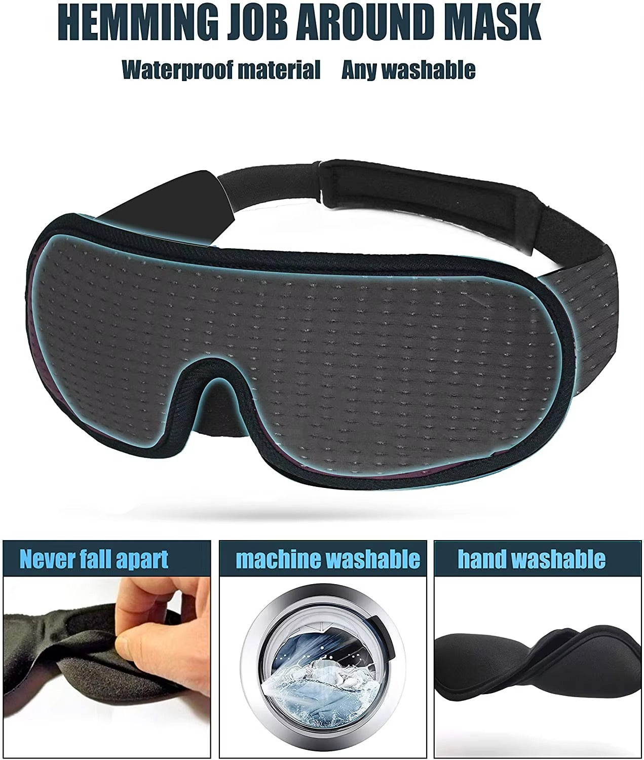 3D Sleep Eye Mask | 100% Light Blockout Sleeping Mask | Soft Padded 3D Eye Shade & Blindfold