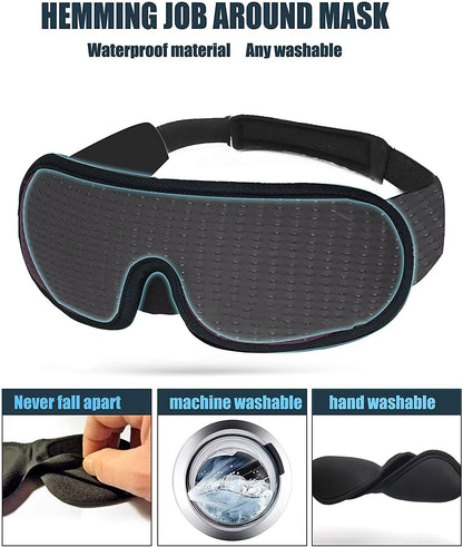 3D Sleep Eye Mask | 100% Light Blockout Sleeping Mask | Soft Padded 3D Eye Shade & Blindfold