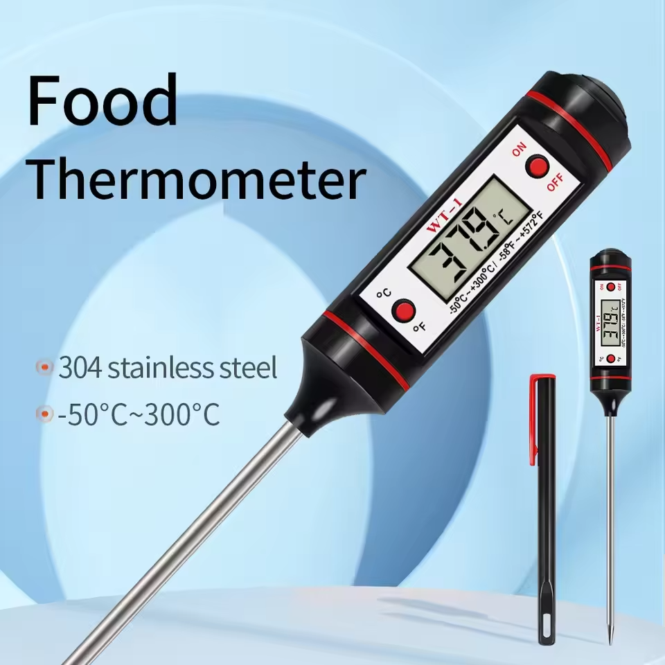 Digital Food Thermometer | Instant Read Meat Thermometer for BBQ & Kitchen | Steak, Pork & Milk Probe