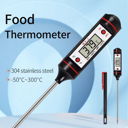 Digital Food Thermometer | Instant Read Meat Thermometer for BBQ & Kitchen | Steak, Pork & Milk Probe