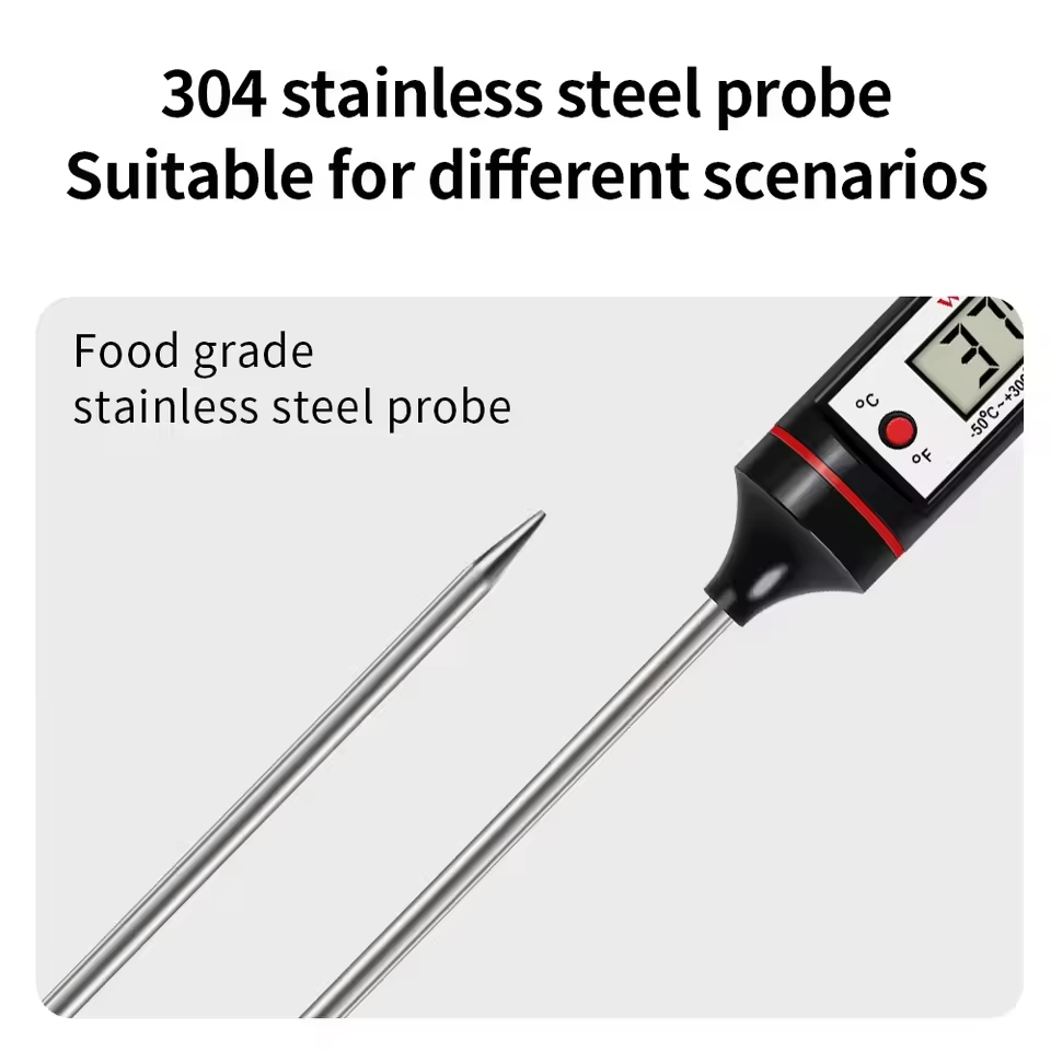 Digital Food Thermometer | Instant Read Meat Thermometer for BBQ & Kitchen | Steak, Pork & Milk Probe