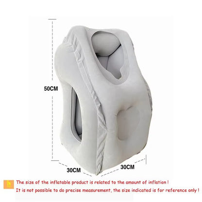Inflatable Travel Pillow | Neck Pillow with Chin Support for Airplane | Ergonomic Portable Neck Support for Car & Office