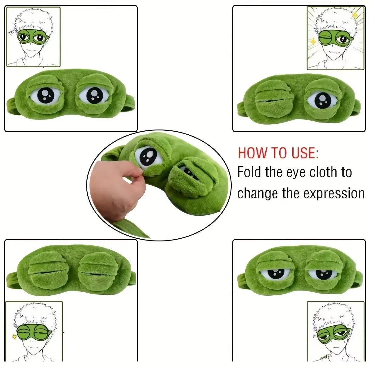 3D Frog Sleep Mask | Sleep Eye Mask for Sleeping | Soft Cartoon Blindfold for Travel & Office | Natural Sleeping Eyeshade for Men & Women