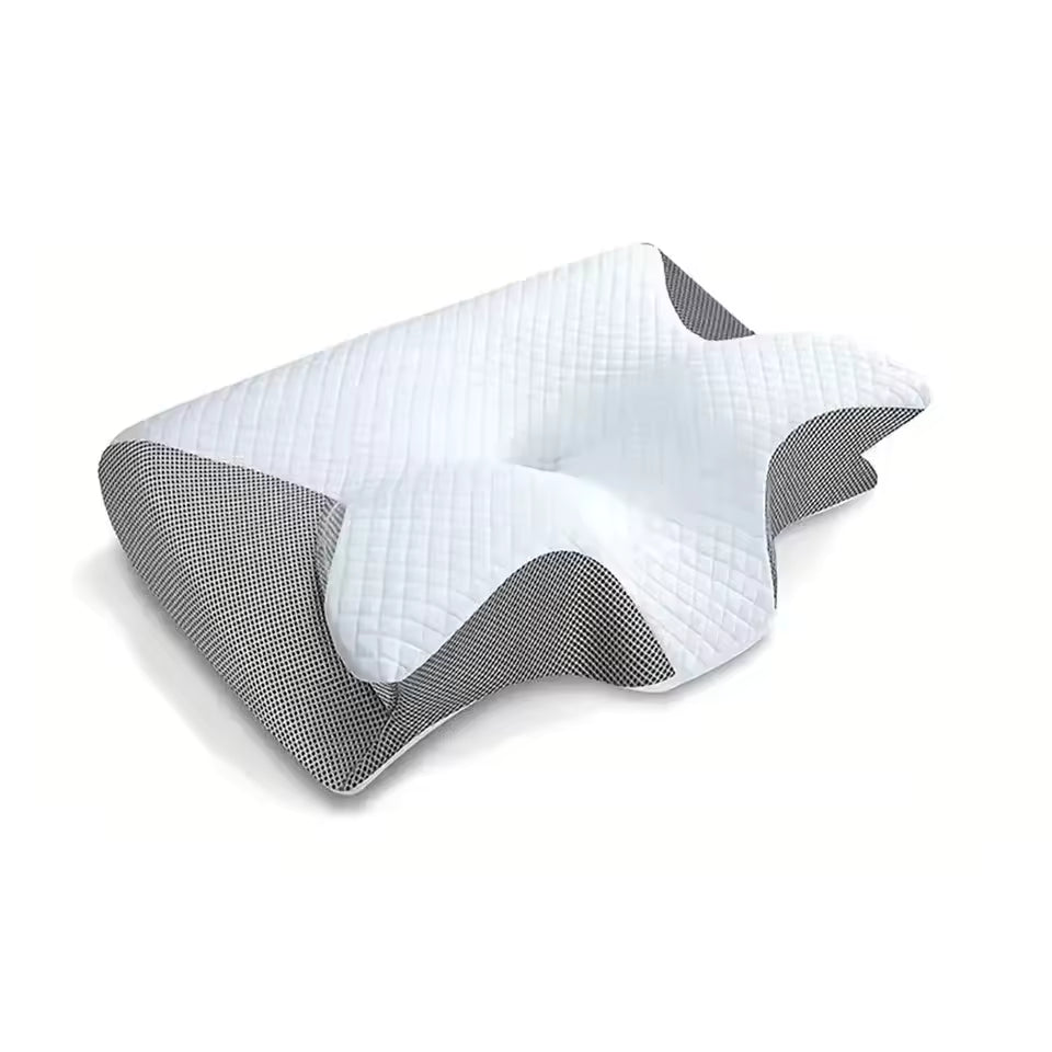 Cervical Neck Pillow for Pain Relief | Butterfly Memory Foam Contour Pillow | Ergonomic Orthopedic Support for Side & Stomach Sleepers