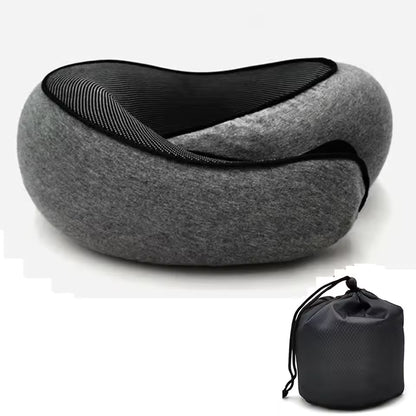 Memory Foam Travel Neck Pillow - Ergonomic U-Shaped Snail Style Support for Airplane & Office | Adjustable Cervical Pillow for Neck Pain Relief