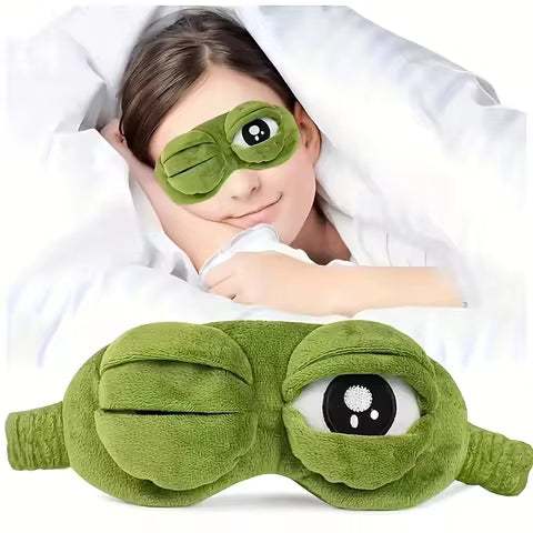 3D Frog Sleep Mask | Sleep Eye Mask for Sleeping | Soft Cartoon Blindfold for Travel & Office | Natural Sleeping Eyeshade for Men & Women