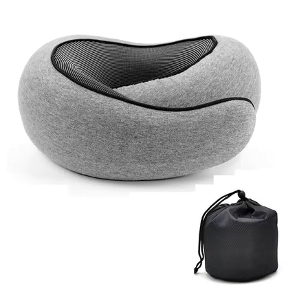 Memory Foam Travel Neck Pillow - Ergonomic U-Shaped Snail Style Support for Airplane & Office | Adjustable Cervical Pillow for Neck Pain Relief
