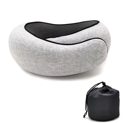 Memory Foam Travel Neck Pillow - Ergonomic U-Shaped Snail Style Support for Airplane & Office | Adjustable Cervical Pillow for Neck Pain Relief