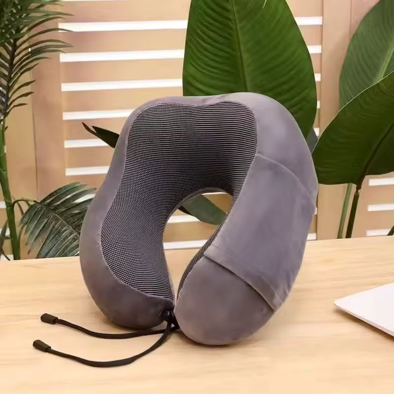 Memory Foam Neck Pillow | U-Shaped Travel Airplane Pillow | Cervical Neck Pain Relief | Ergonomic Soft Sleeping Pillow