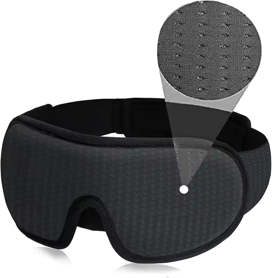 3D Sleep Eye Mask | 100% Light Blockout Sleeping Mask | Soft Padded 3D Eye Shade & Blindfold