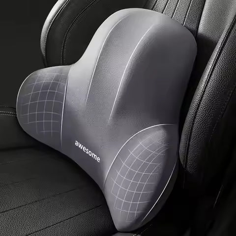 Car Memory Foam Neck Pillow | Lumbar Support Backrest Cushion | Ergonomic Car Headrest for Neck Pain Relief