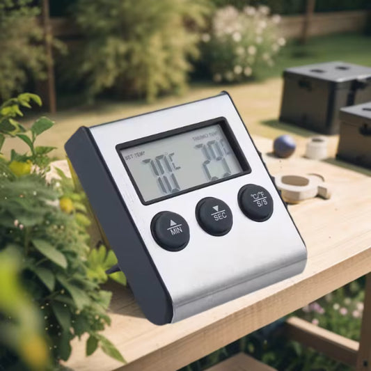 Digital Meat Thermometer for Cooking | Oven BBQ Grill Food Probe | Meat Temperature Timer & Heat Meter
