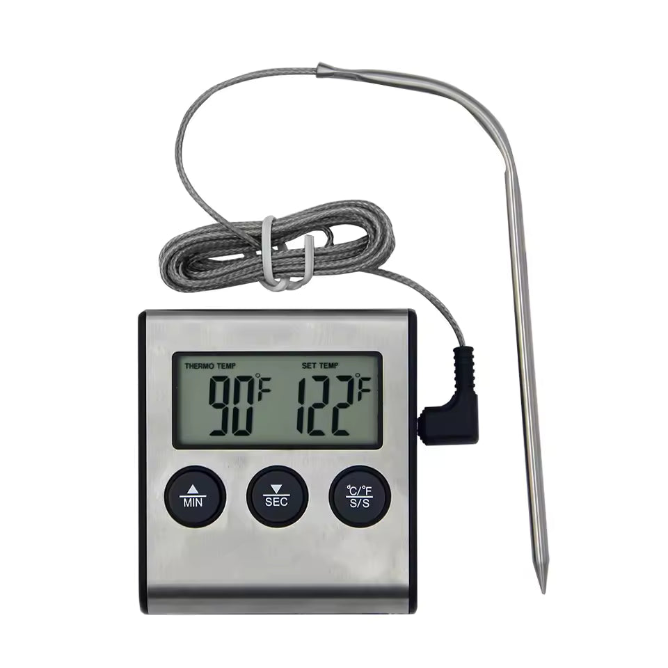 Digital Meat Thermometer for Cooking | Oven BBQ Grill Food Probe | Meat Temperature Timer & Heat Meter