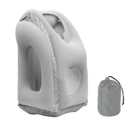 Inflatable Travel Pillow | Neck Pillow with Chin Support for Airplane | Ergonomic Portable Neck Support for Car & Office