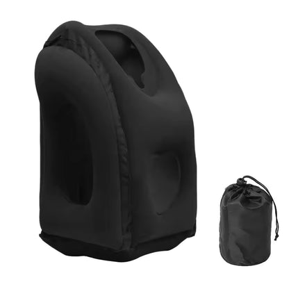 Inflatable Travel Pillow | Neck Pillow with Chin Support for Airplane | Ergonomic Portable Neck Support for Car & Office
