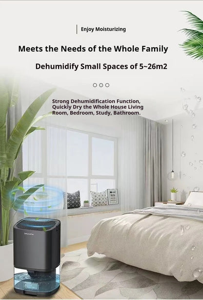 Portable Dehumidifier for Home | Quiet Small Dehumidifier for Bedroom & Office | Air Dryer for Clothes
