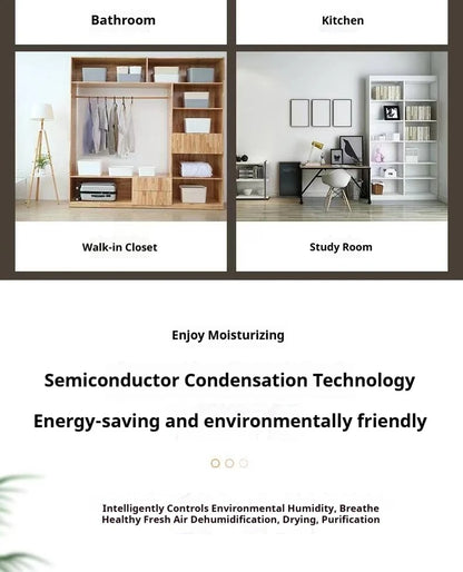 Portable Dehumidifier for Home | Quiet Small Dehumidifier for Bedroom & Office | Air Dryer for Clothes