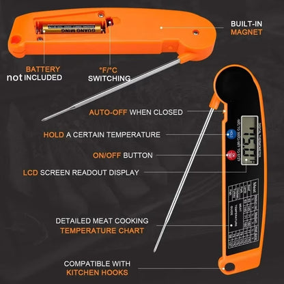 Digital Meat Thermometer for Cooking | Steak & BBQ Food Probe | Kitchen Electronic Oven Thermometer