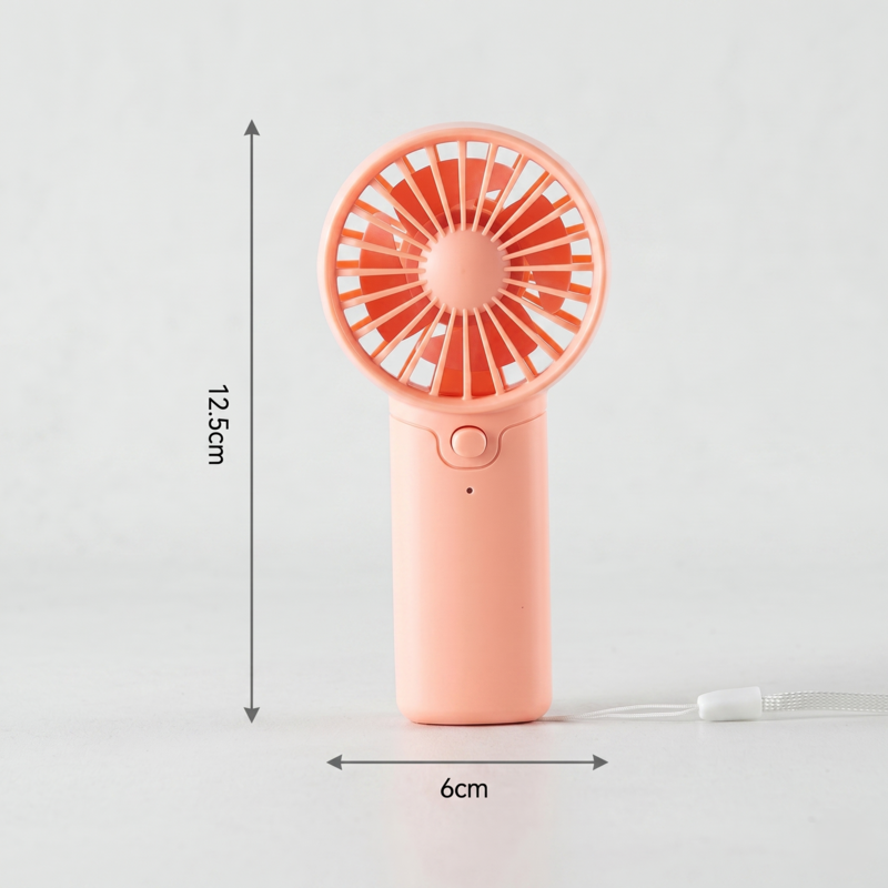 Product dimensions for the Retailark mini fan showing a height of 13.5cm and width of 6cm.